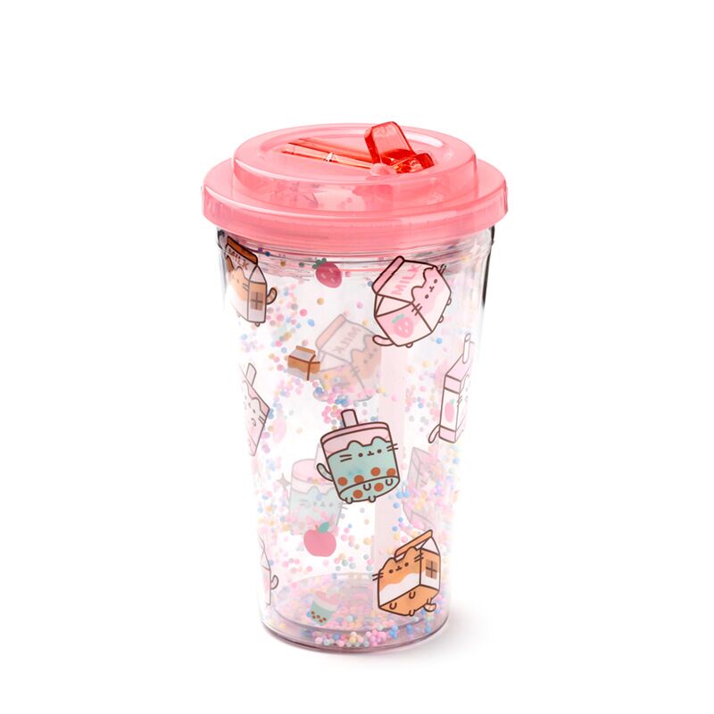 Neplīstoša krūzīte ar dubultām sienām un salmiņu Pusheen Sips