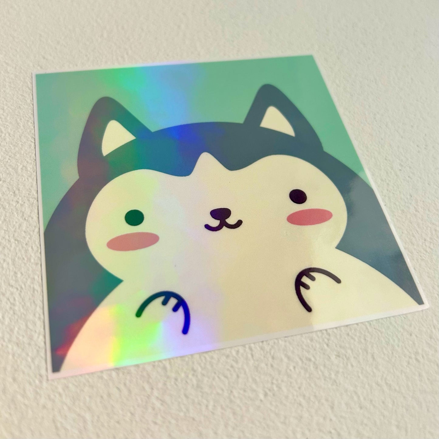 Голографическая наклейка Hello Dog