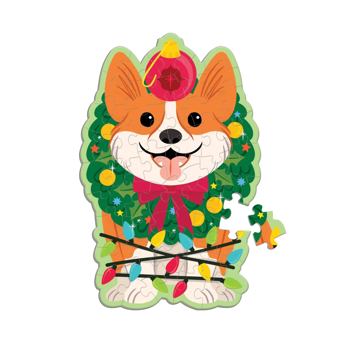 Mini-puzle ar eglītes aromātu Christmas Corgi, 48 gab.