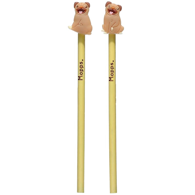 Mopps Pug Pencil with a Topper