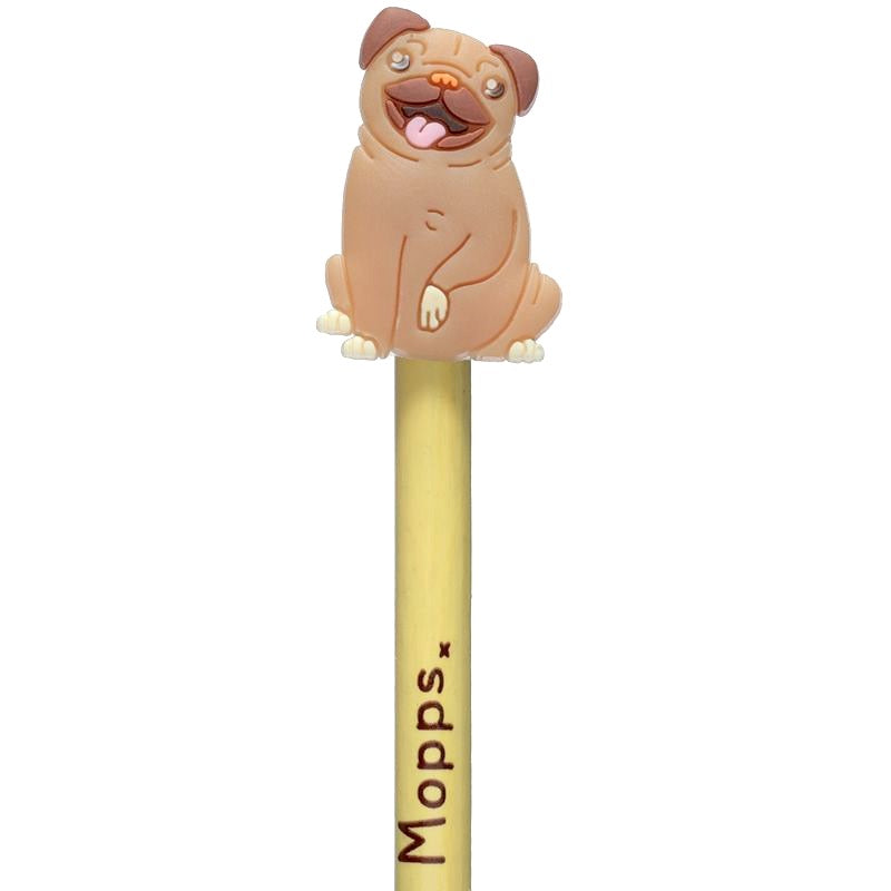 Mopps Pug Pencil with a Topper