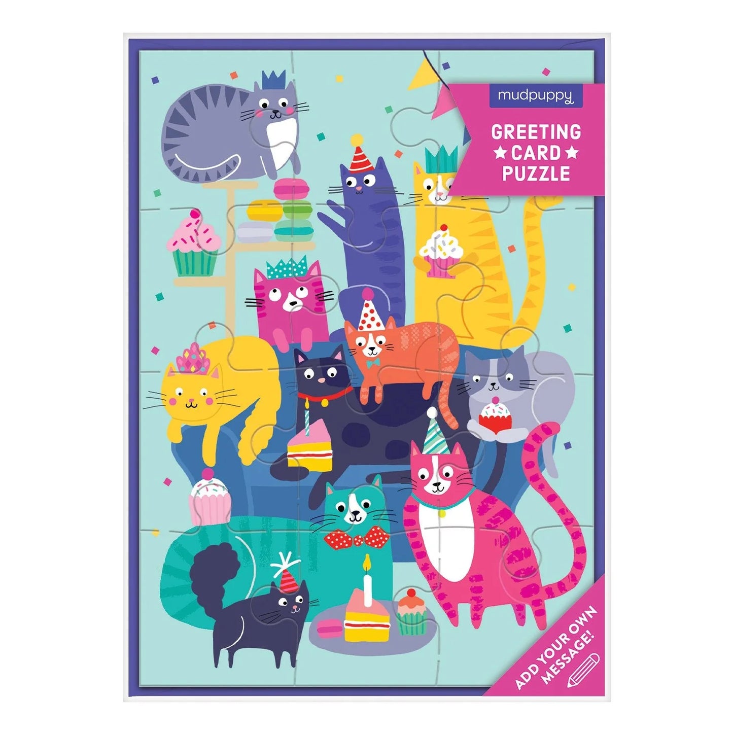 Открытка-пазл Cat Party, 12 шт.