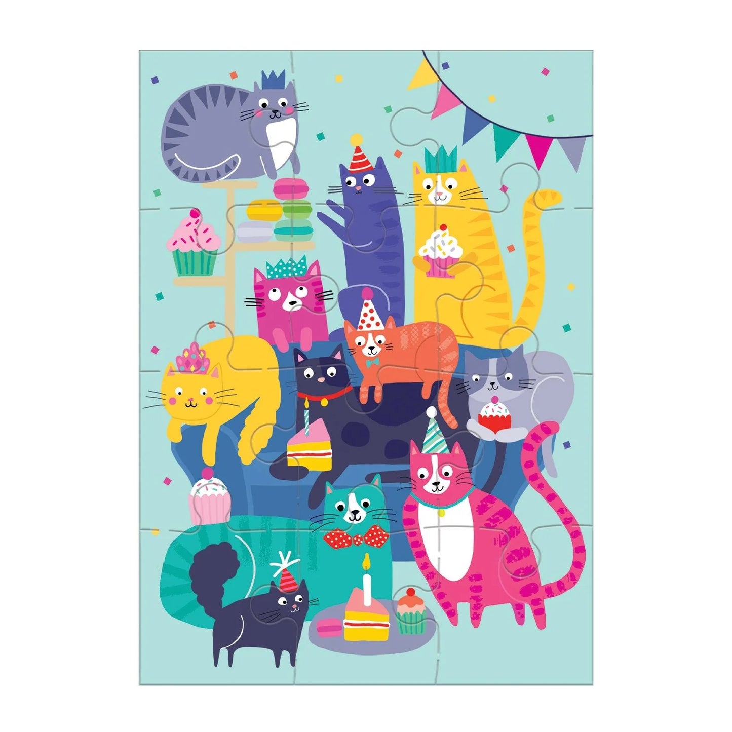 Открытка-пазл Cat Party, 12 шт.