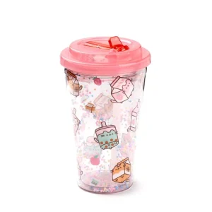 Neplīstoša krūzīte ar dubultām sienām un salmiņu Pusheen Sips