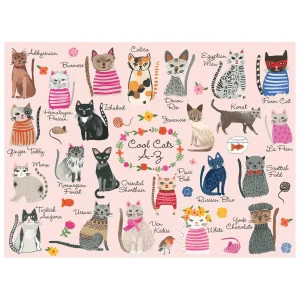 Puzle Cool Cats A-Z, 1000 gab.