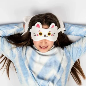 Plīša ceļojumu spilvens un acu maska Maneki Neko Laimes kaķis Relaxeazzz