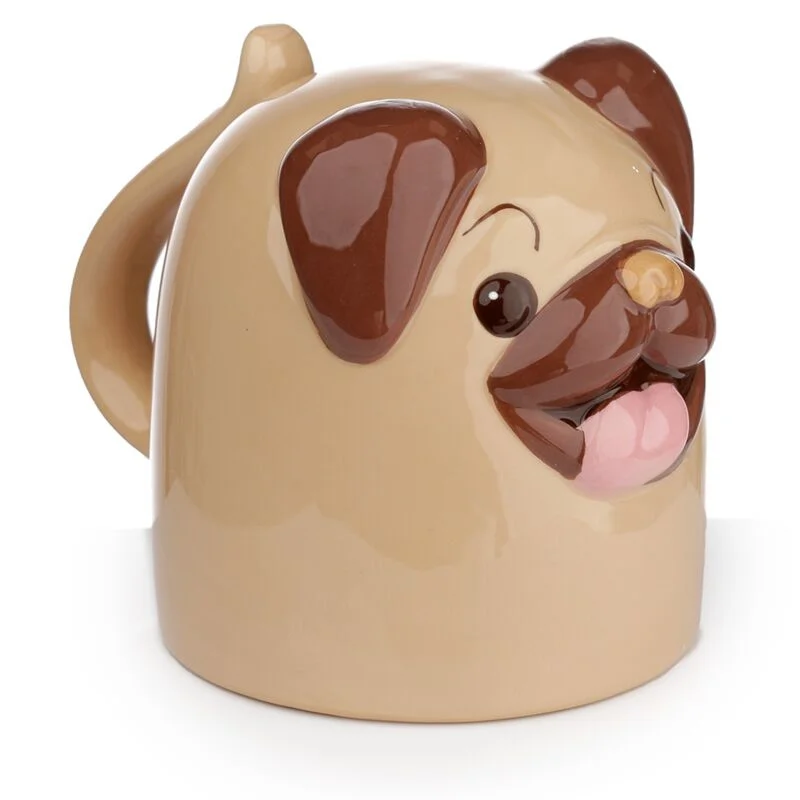 Apgreiztā keramikas krūze Mopps Pug