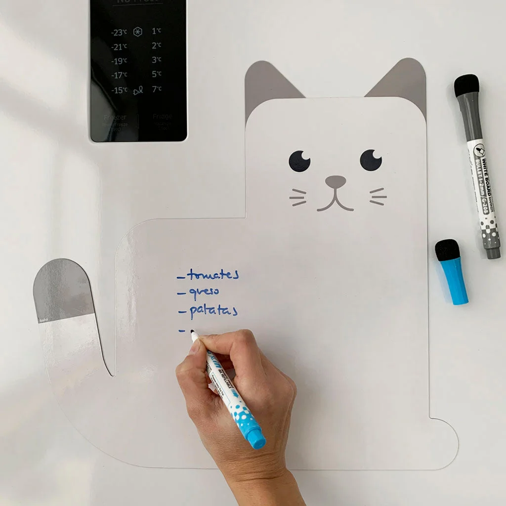 Magnētiska ledusskapja tāfele ar markeriem Meow