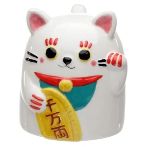 Laimes Kaķa Maneki Neko apgrieztā keramikas krūze
