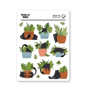 Vinila uzlīmes Cats and Plants