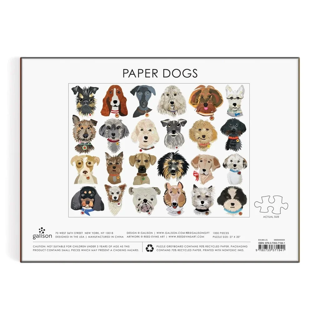 Puzle Paper Dogs, 1000 gab.