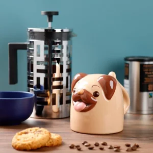 Apgreiztā keramikas krūze Mopps Pug