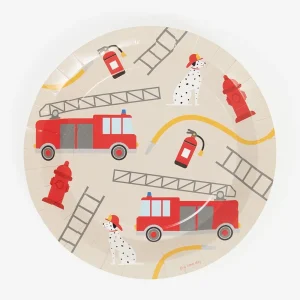 Papīra šķīvju komplekts Firefighter, 8 gab.