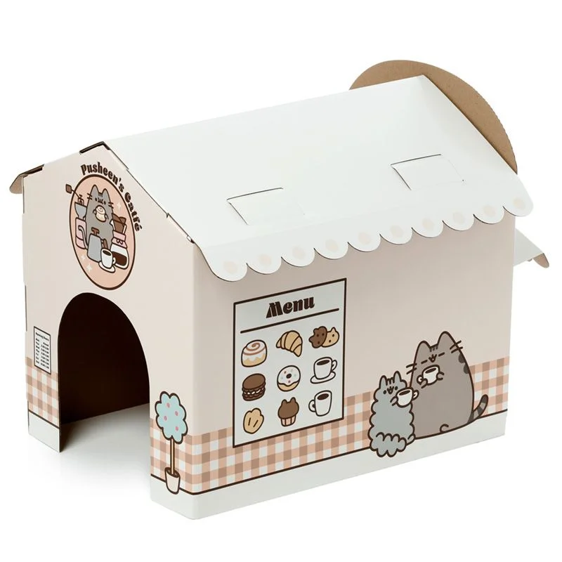 Kafejnīcas formas kartona spēļu māja Pusheen the Cat