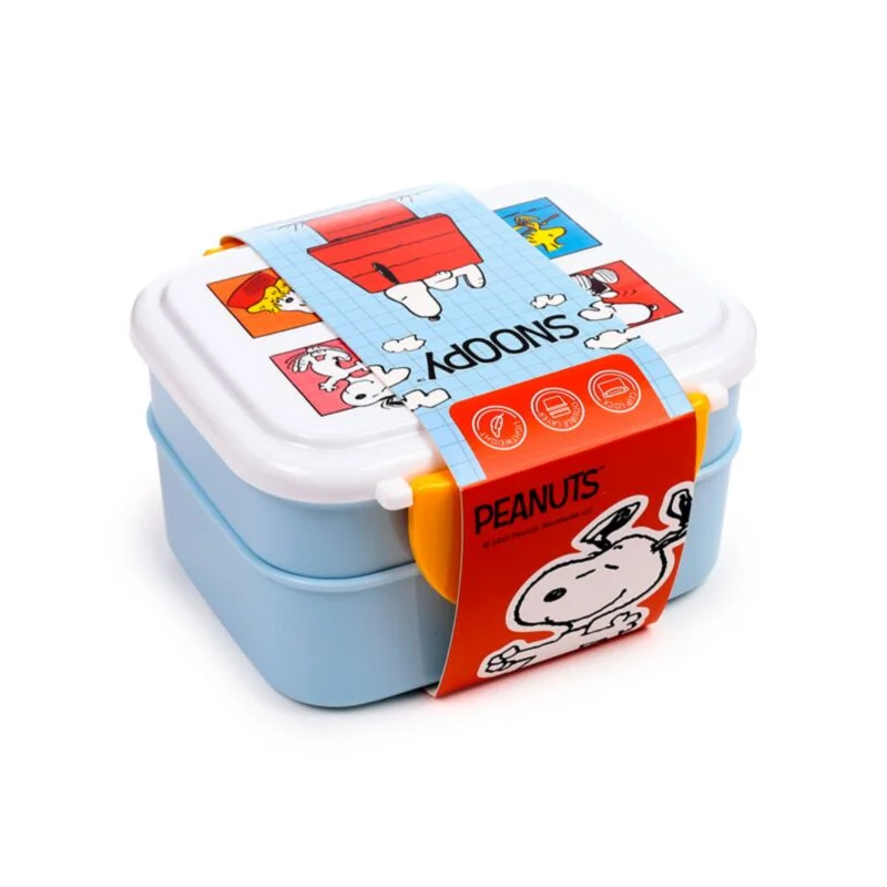 Bento pusdienu kastīte ar galda piederumiem Peanuts Snoopy & Woodstock
