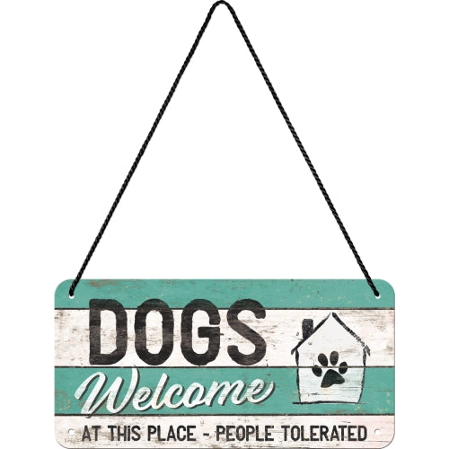 Hanging Sign Dogs Welcome