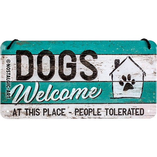 Hanging Sign Dogs Welcome