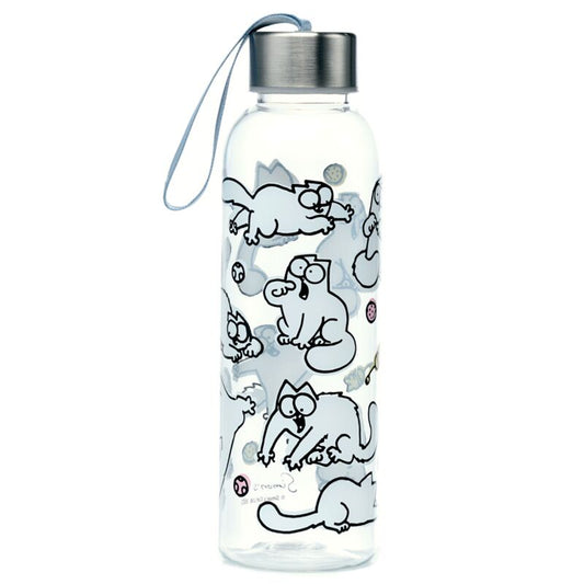 Simon's Cat 500ml Shatterproof Water Bottle with Metallic Lid