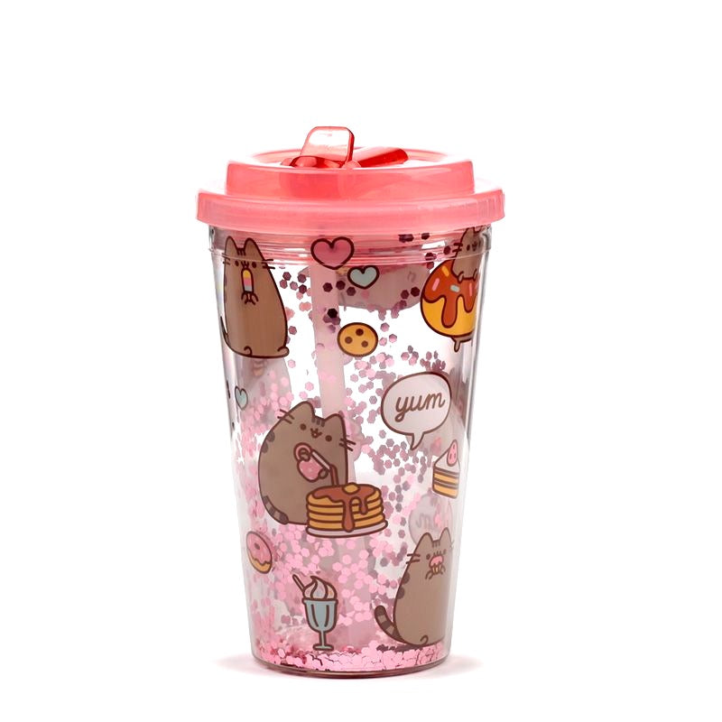 Стакан с двойными стенками и трубочкой Pusheen Foodie