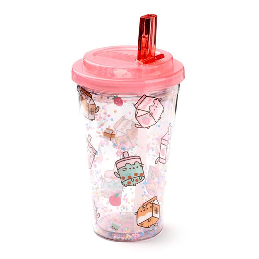 Neplīstoša krūzīte ar dubultām sienām un salmiņu Pusheen Sips