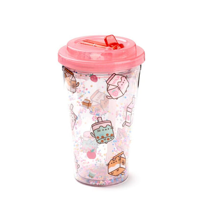 Neplīstoša krūzīte ar dubultām sienām un salmiņu Pusheen Sips