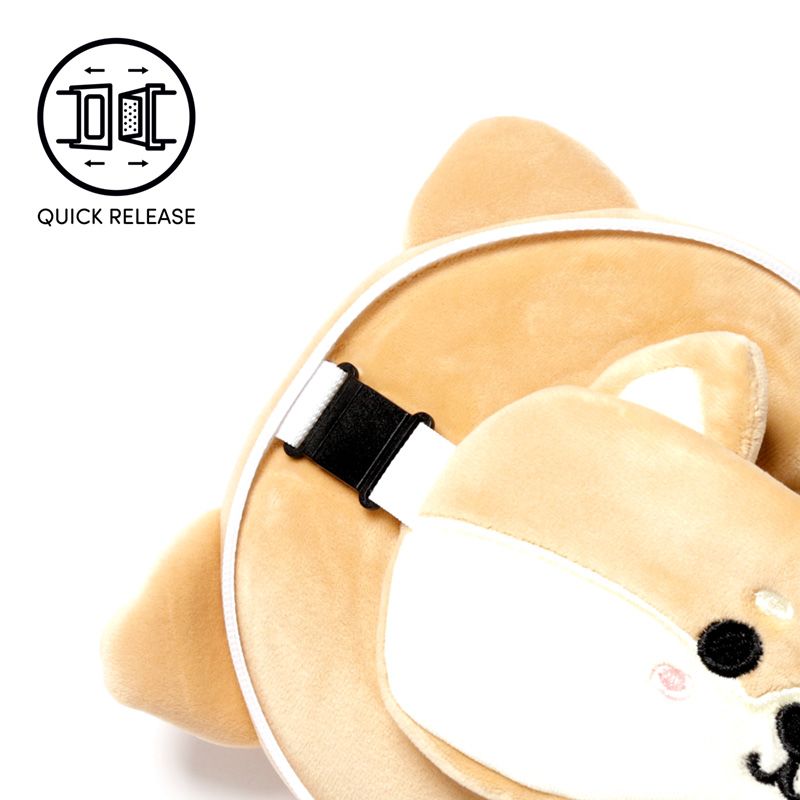 Relaxeazzz Shiba Inu Dog Plush Travel Pillow & Eye Mask
