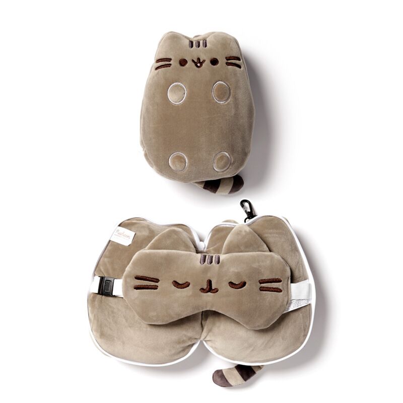 Plīša ceļojumu spilvens un acu maska Pusheen Cat