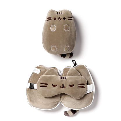 Plīša ceļojumu spilvens un acu maska Pusheen Cat