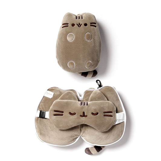 Plīša ceļojumu spilvens un acu maska Pusheen Cat