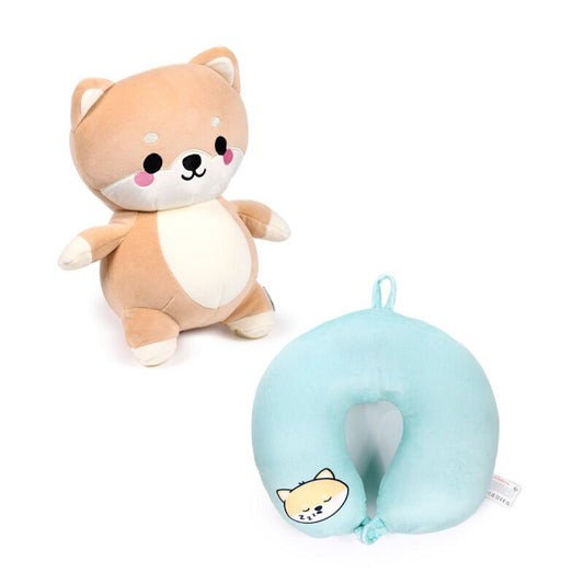 Swapseazzz Adoramals Shuggs the Shiba Inu 2-in-1 Plush Travel Pillow & Toy 