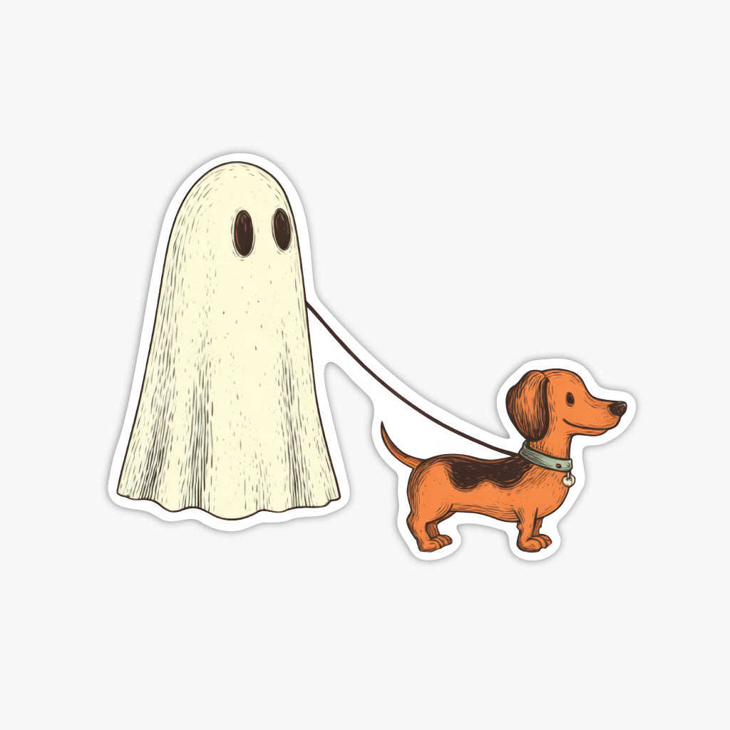 Наклейка Прогулка с таксой