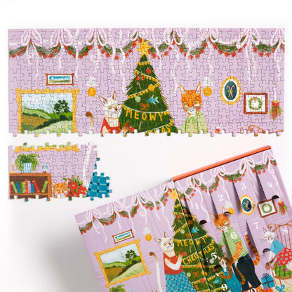 Adventes kalendārs-puzle Meowy Christmas, 500 gab.