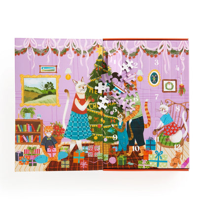 Adventes kalendārs-puzle Meowy Christmas, 500 gab.