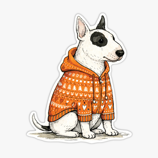 Uzlīme Bulterjers džemperī