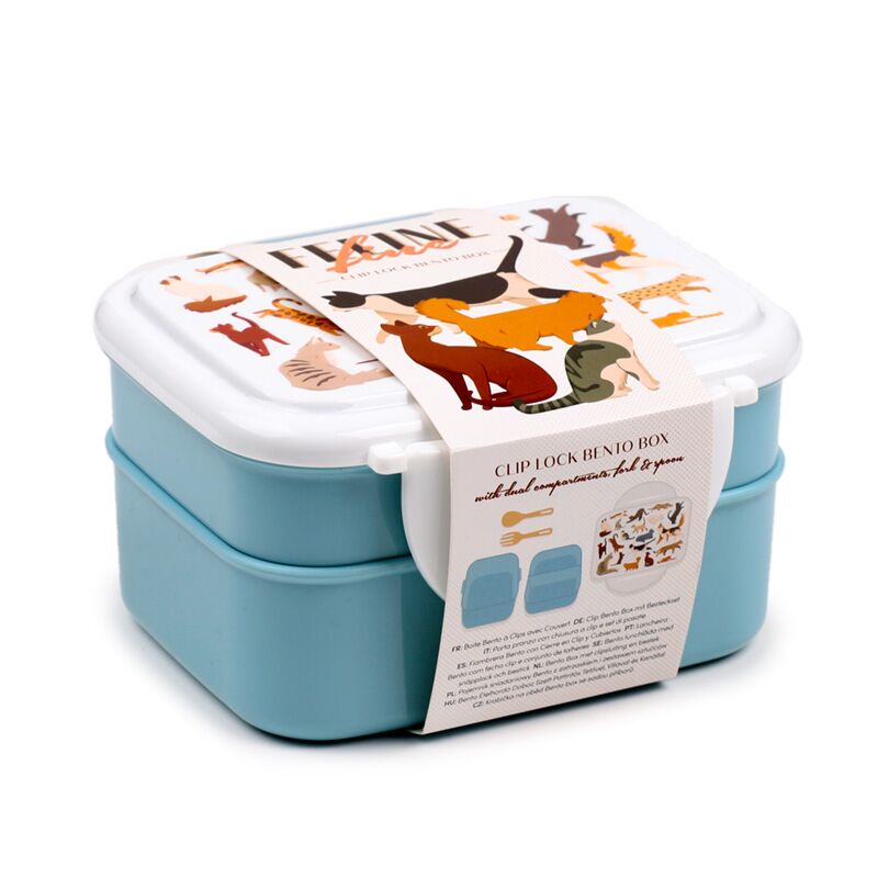 Bento pusdienu kastīte ar galda piederumiem Feline Fine