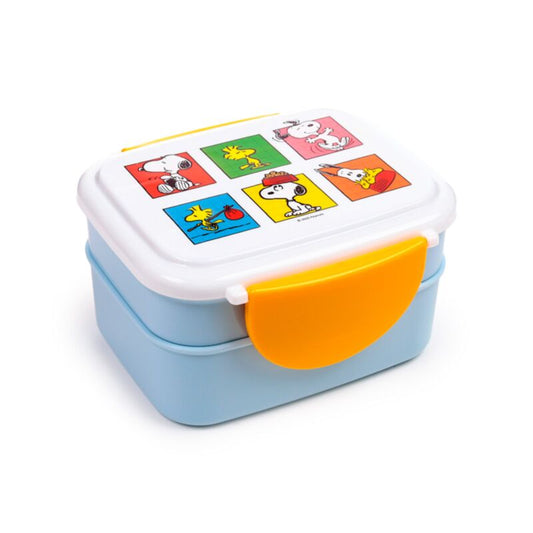 Bento pusdienu kastīte ar galda piederumiem Peanuts Snoopy & Woodstock