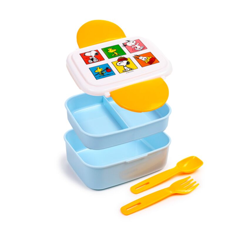 Bento pusdienu kastīte ar galda piederumiem Peanuts Snoopy & Woodstock