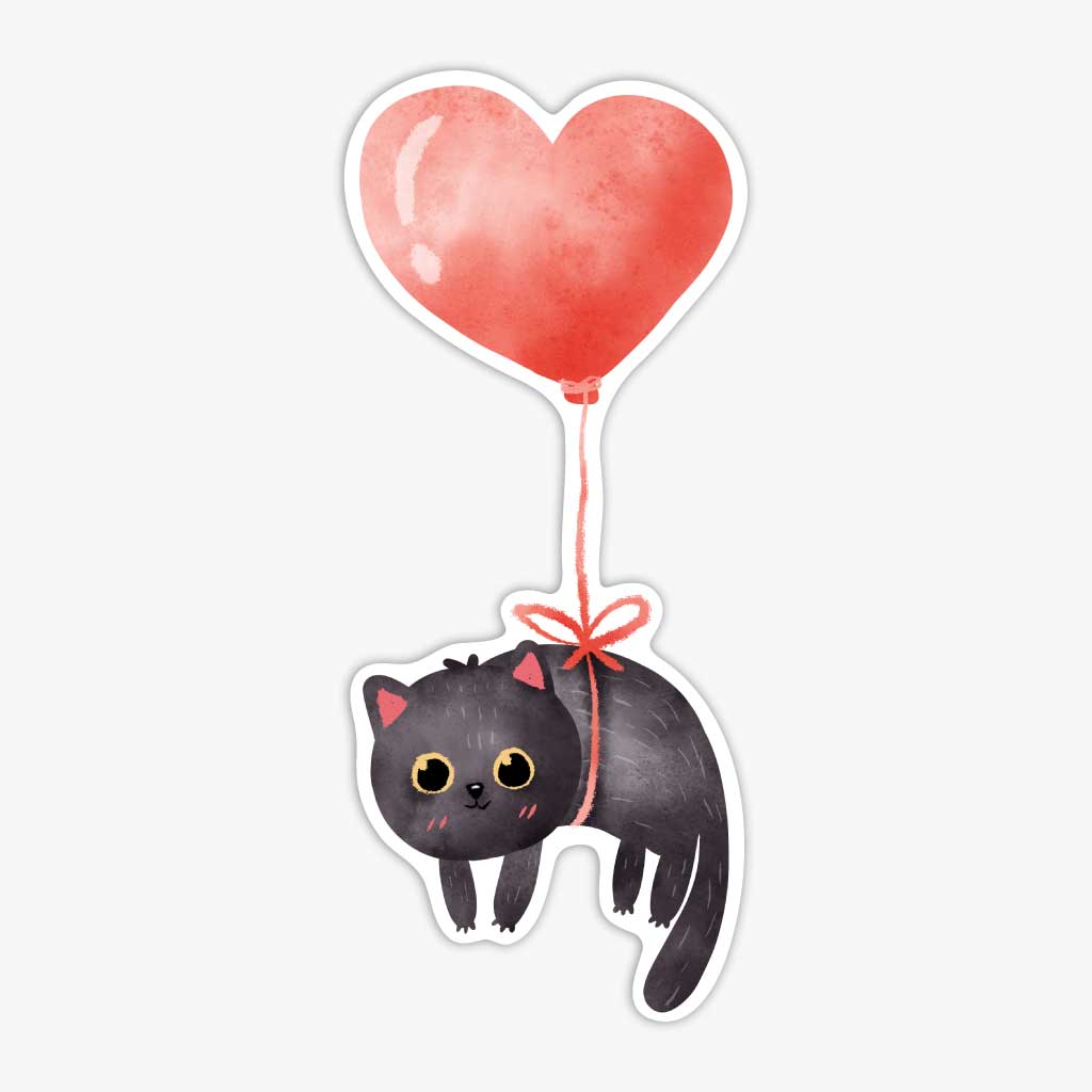 Uzlīme Black Kitty Love Balloon