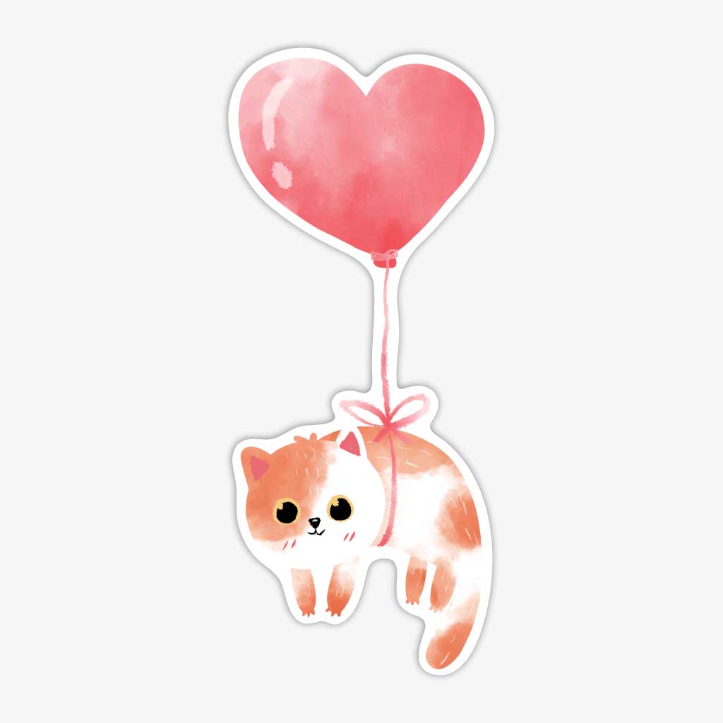 Uzlīme Tabby Kitty Love Balloon