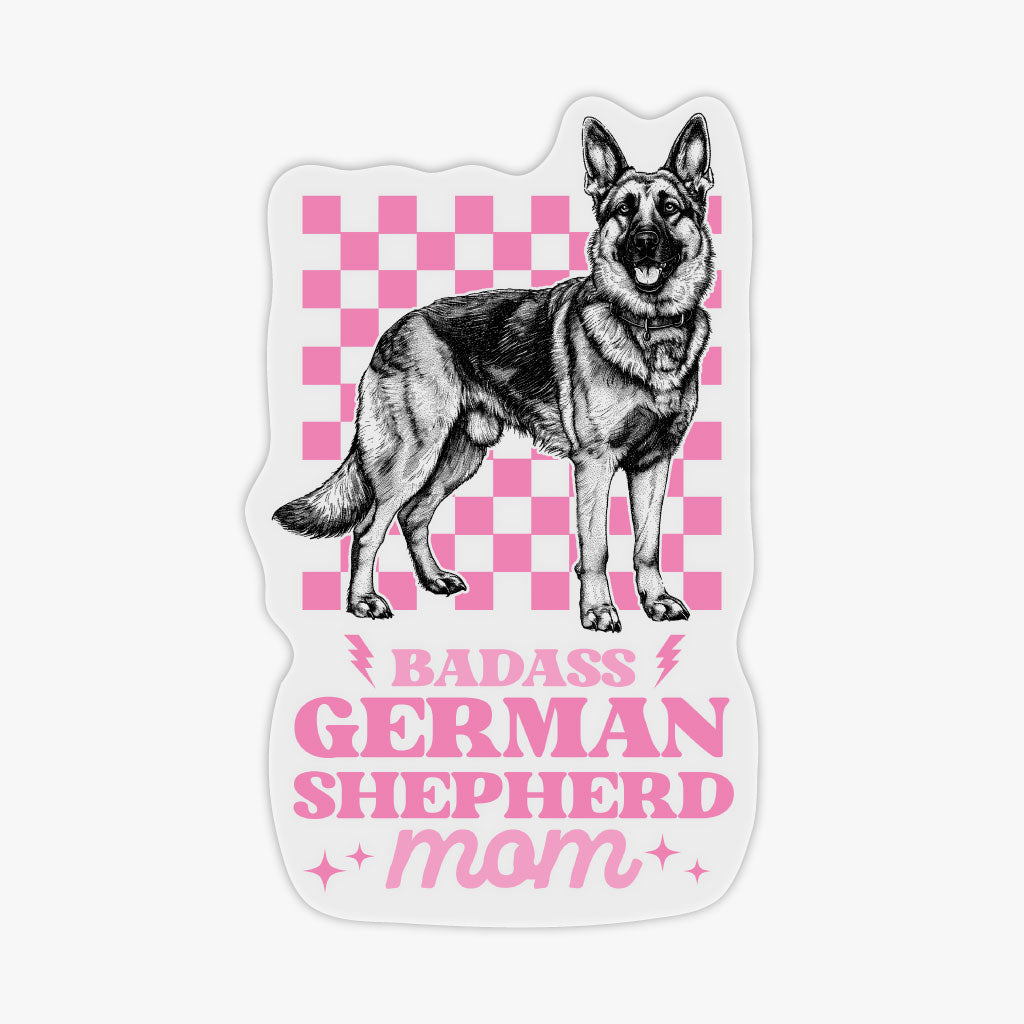 Badass German Shepherd Mom Transparent Sticker