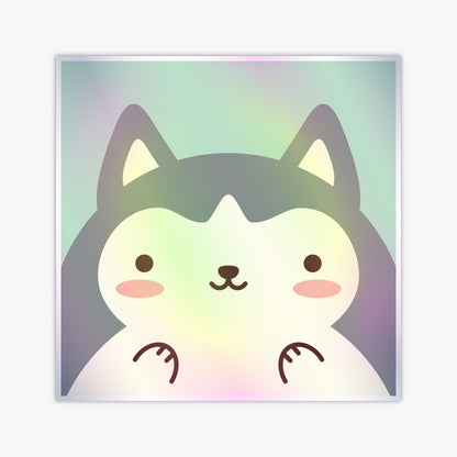 Holographic Sticker Hello Dog