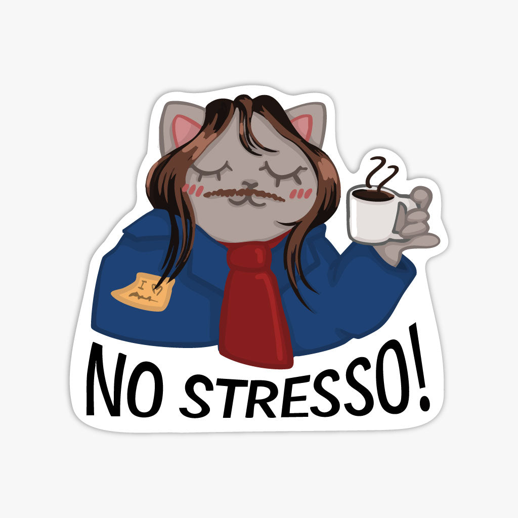 No Stresso! Tommy Cat Sticker
