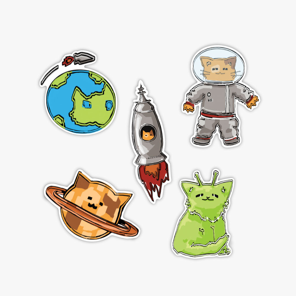 Space Cats Sticker Set