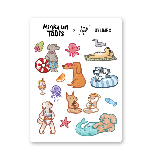 Beach Dogs Sticker Sheet