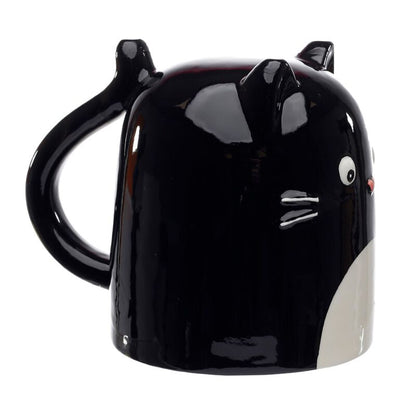 Apgrieztā keramikas krūze Feline Fine melnais kaķis