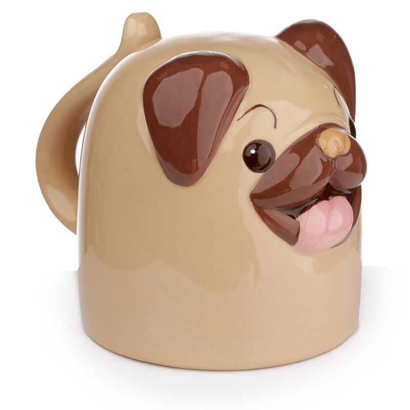 Apgreiztā keramikas krūze Mopps Pug