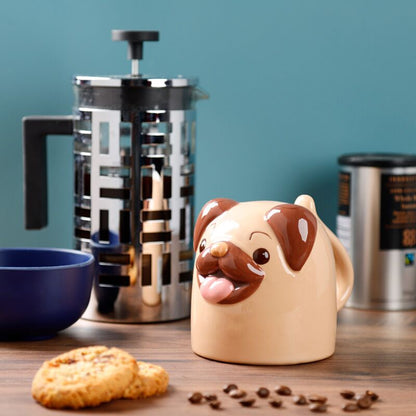 Apgreiztā keramikas krūze Mopps Pug