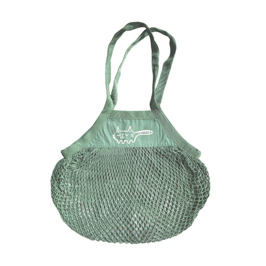 Kitty Mesh Shopping Bag, Sage Green
