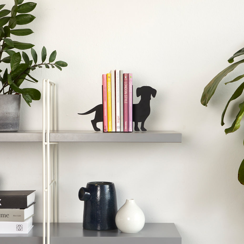 Dachshund metal bookends