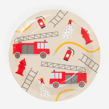 Papīra šķīvju komplekts Firefighter, 8 gab.